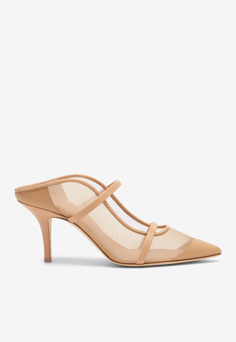 Malone Souliers Maureen 70 Mesh Mules MAUREEN 70-415 NUDE/CASHEW BEIGE