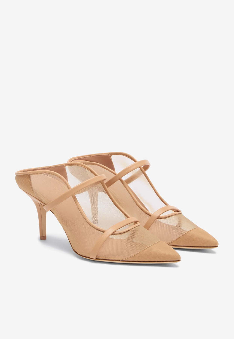 Malone Souliers Maureen 70 Mesh Mules MAUREEN 70-415 NUDE/CASHEW BEIGE