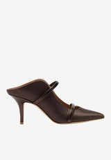 Malone Souliers Maureen 70 Satin Mules Brown MAUREEN 70-482 TOBACCO/TOBACCO