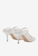 Malone Souliers Maureen 70 Floral Mesh Mules White MAUREEN 70-484 WHITE/WHITE