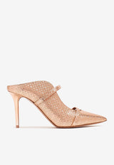 Malone Souliers Maureen 85 Metallic Leather Mules MAUREEN 85-220 ROSE GOLD/ROSE GOLD