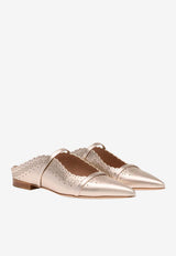 Malone Souliers Maureen Broderie Anglaise Flat Mules Champagne MAUREEN FLAT 375 CHAMPAGNE/CHAMPAGNE