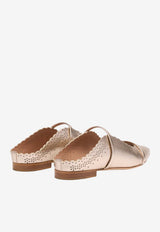 Malone Souliers Maureen Broderie Anglaise Flat Mules Champagne MAUREEN FLAT 375 CHAMPAGNE/CHAMPAGNE