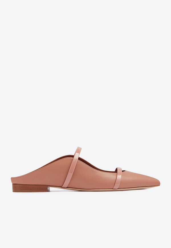 Malone Souliers Maureen Flat Mules in Nappa Leather MAUREENFLAT 97NUDE