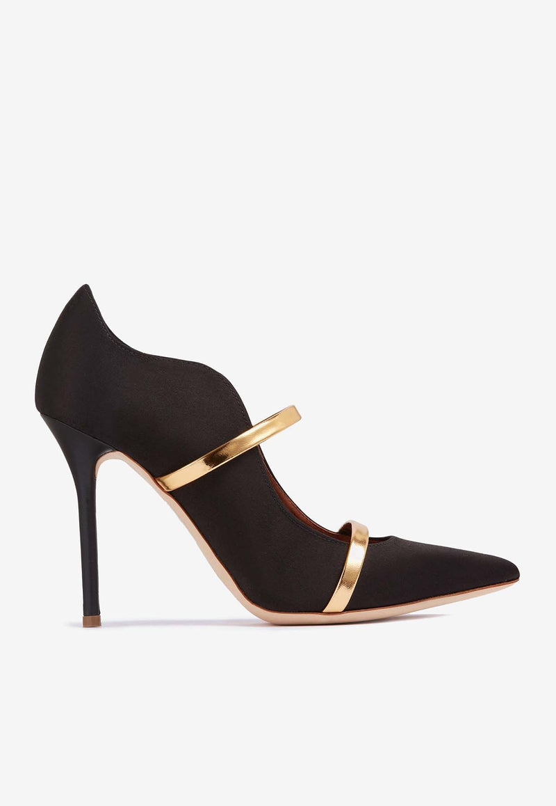 Malone Souliers Maureen 100 Satin Pumps MAUREENPUMP100-33BLACK GOLD