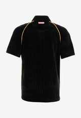 Casablanca Corduroy Piping Polo T-shirt Black MAW25JTP43201_BLACK