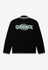 Casablanca Crochet Knit Embroidered Cardigan Black MAW25KW116001_BLACK