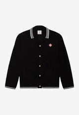 Casablanca Crochet Knit Embroidered Cardigan Black MAW25KW116001_BLACK