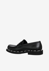 Moschino Logo Loafers in Vegan Leather MB10603G1HG35000 VEGAN NERO Black