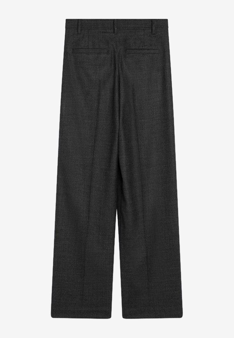 Brunello Cucinelli Pleated Wool Wide-Leg Pants Gray MB116P8668WV/P_CUCIN-C001