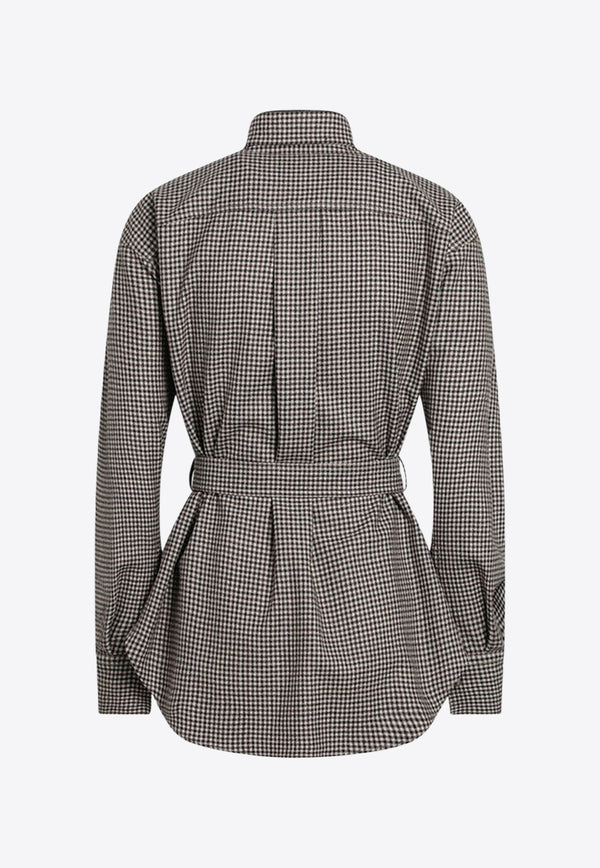 Brunello Cucinelli Belted Checked Shirt Brown MB149MQ206WO/R_CUCIN-C001_323-XL
