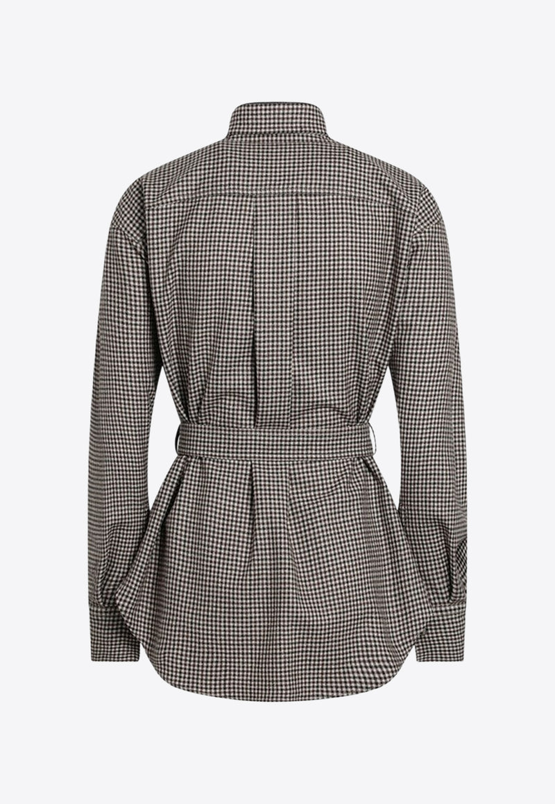 Brunello Cucinelli Belted Checked Shirt Brown MB149MQ206WO/R_CUCIN-C001_323-XL