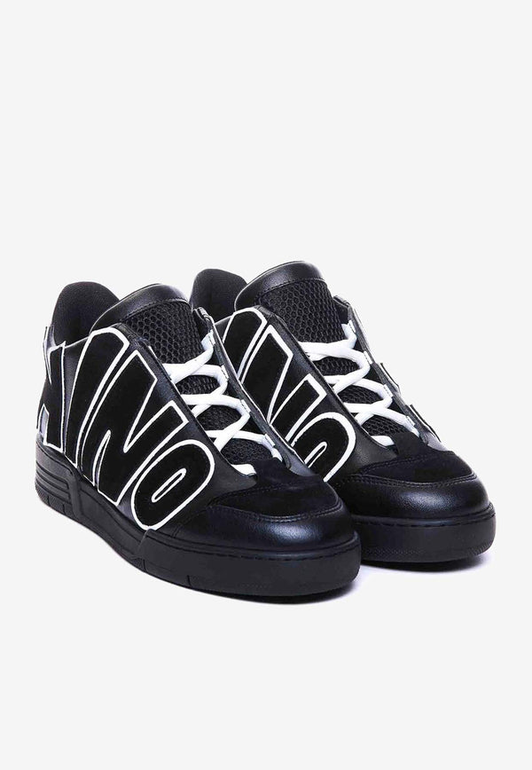 Moschino Logo Streetball Low-Top Sneakers MB15714G1LGAD00A MIX NERO Black