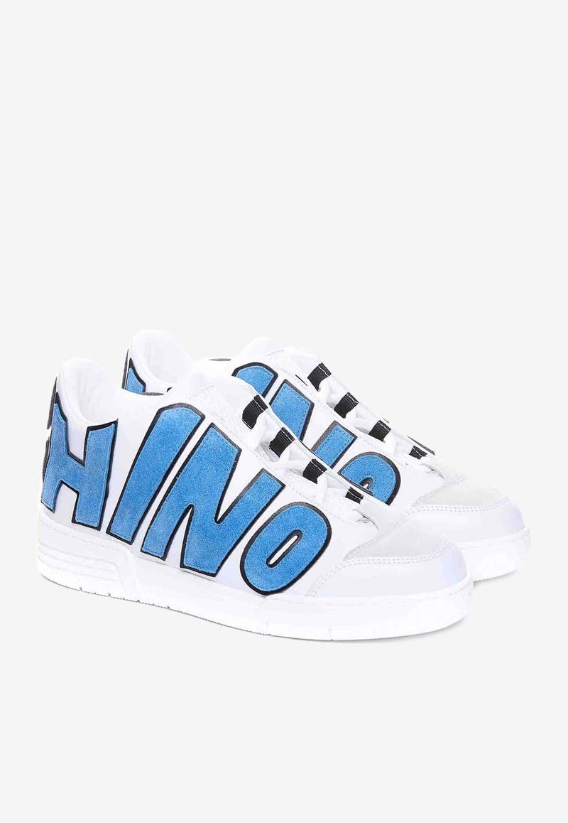 Moschino Logo Streetball Low-Top Sneakers MB15714G1LGAD10B BIANCO+AZZURRO Multicolor