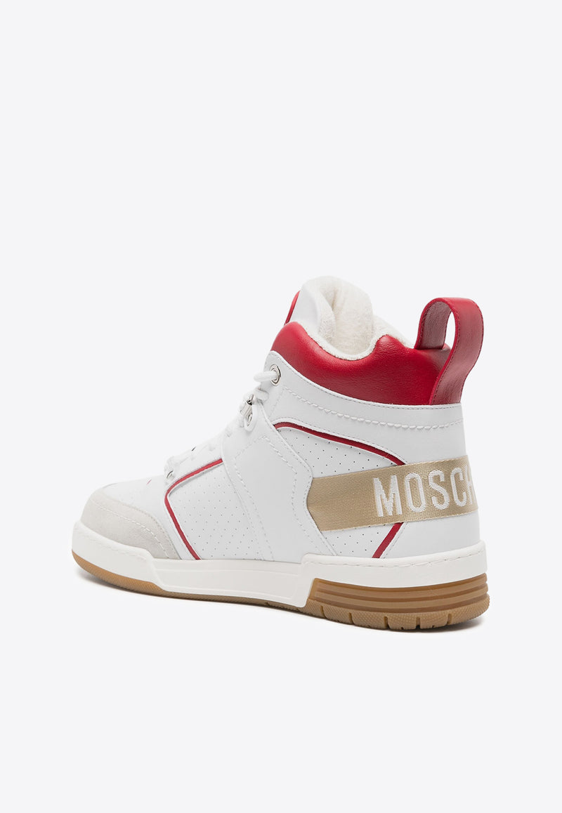 Moschino Kevin High-Top Sneakers MB15804G0IGAF10C BIANCO+ROSSO
