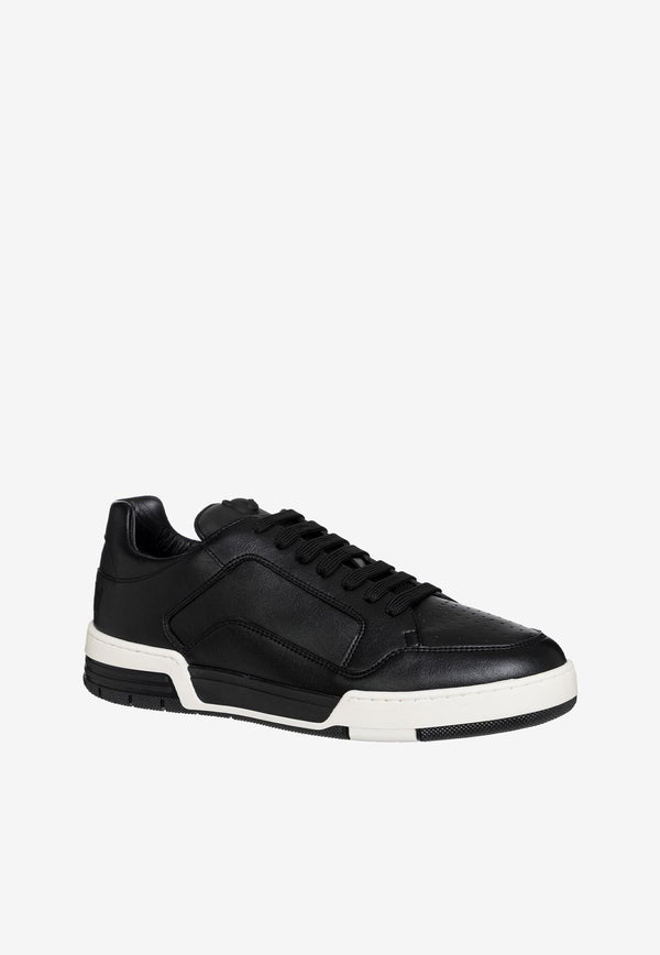 Moschino Low-Top Faux Leather Sneakers MB15874G1HGA0000 PU NERO Black