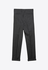 Brunello Cucinelli Tapered-Leg Tailored Wool Pants Gray MB407E1450WO/O_CUCIN-C013