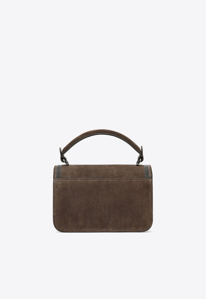 Brunello Cucinelli Small Suede Leather Top Handle Bag Beige MBDLD2496LE/O_CUCIN-C8769