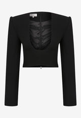 Mybestfriends Lucia Deep U-neck Cropped Top Black MBFBLZ153_BLACK