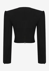 Mybestfriends Lucia Deep U-neck Cropped Top Black MBFBLZ153_BLACK