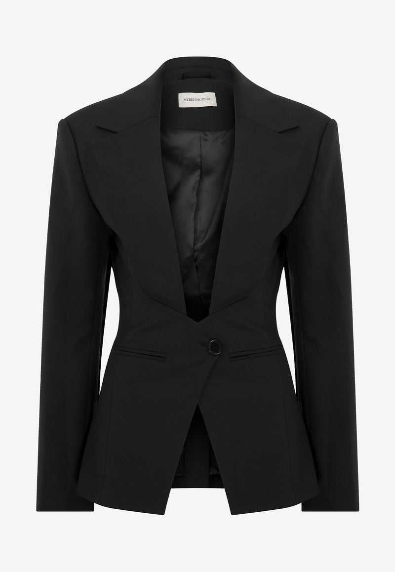 Mybestfriends Venita Single-Breasted Blazer Black MBFCKT198_BLACK