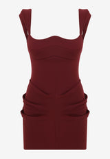 Mybestfriends Catelyn Dress Mini Dress Burgundy MBFELB410_BURGUNDY