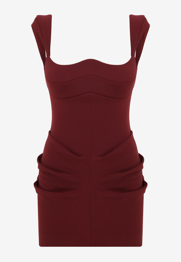 Mybestfriends Catelyn Dress Mini Dress Burgundy MBFELB410_BURGUNDY