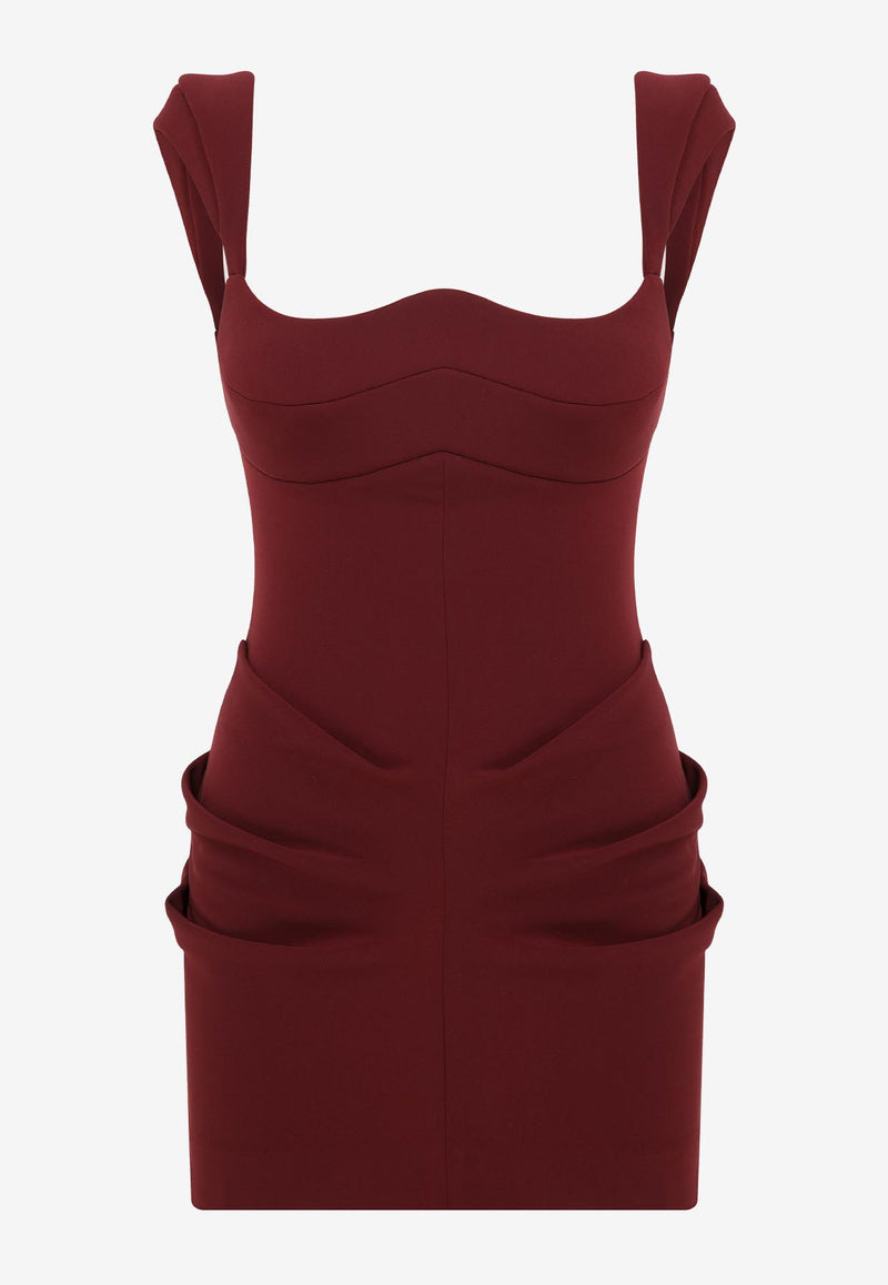 Mybestfriends Catelyn Dress Mini Dress Burgundy MBFELB410_BURGUNDY