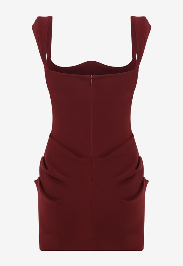 Mybestfriends Catelyn Dress Mini Dress Burgundy MBFELB410_BURGUNDY