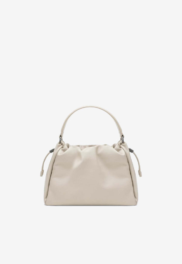 Brunello Cucinelli Small Mellow Bucket Bag White MBGPD3610LE/R_CUCIN-C8905