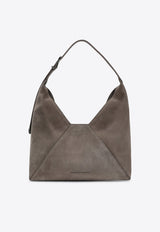 Brunello Cucinelli Suede Hobo Shoulder Bag  Gray MBHID3678LE/P_CUCIN-C8212