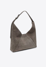 Brunello Cucinelli Suede Hobo Shoulder Bag  Gray MBHID3678LE/P_CUCIN-C8212