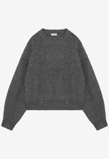 Brunello Cucinelli Cashmere-Blend Crewneck Sweater Gray MBM756900WS/P_CUCIN-C503