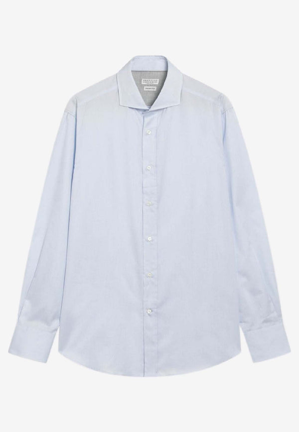 Brunello Cucinelli Long-Sleeved Buttoned Shirt Light Blue MBUC41718CO/R_CUCIN-C735