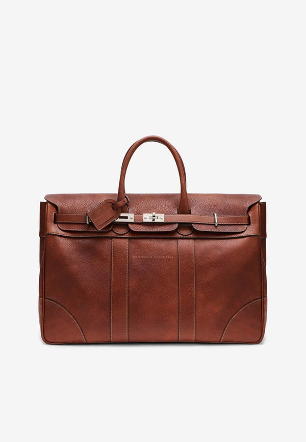 Brunello Cucinelli Weekender Country Leather Briefcase MBZIU071LE/O_CUCIN-C6608