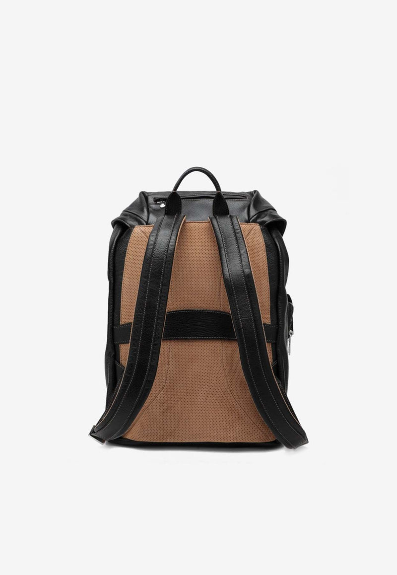 Brunello Cucinelli Leisure Grained Leather Backpack Black MBZIU325LE/P_CUCIN-C101