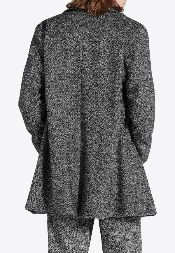 Represent Double-Breasted Short Coat in Wool Blend MC1001CHARCOAL
