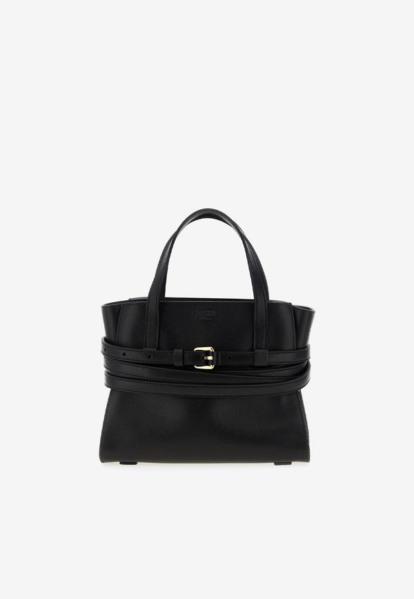 Moschino Small Tie Me Top Handle Bag Black MC4012PP1NOA0000 NAPPA NERO