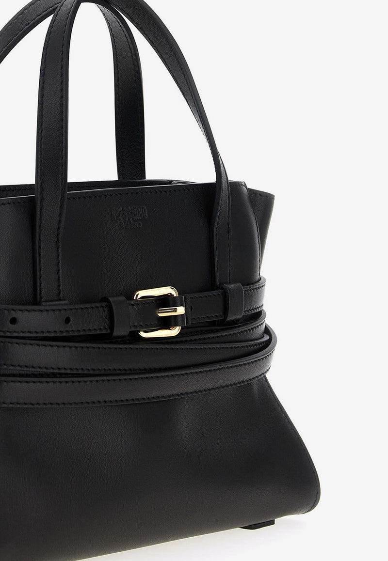 Moschino Small Tie Me Top Handle Bag Black MC4012PP1NOA0000 NAPPA NERO