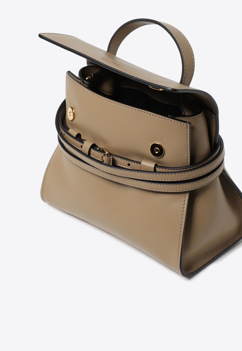 Moschino Tie Me Leather Top Handle Bag Beige MC4163PP1MOA0104 NAPPA BEIGE