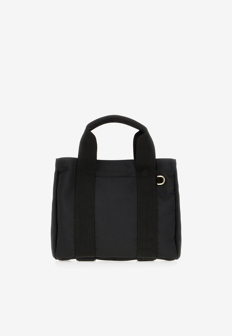 Moschino Small Logo Plaque Tote Bag Black MC4616PP1NO2100B NERO/ORO