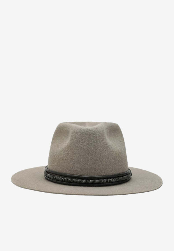 Brunello Cucinelli Felt Fedora Hat Taupe MCAP90032WO/R_CUCIN-CKD38