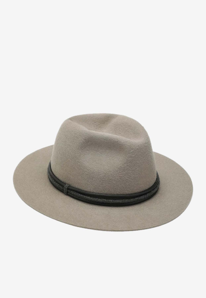 Brunello Cucinelli Felt Fedora Hat Taupe MCAP90032WO/R_CUCIN-CKD38