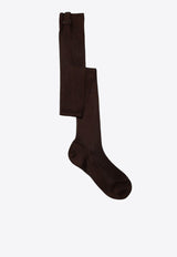 Miu Miu  Silk-Blend Socks with Logo MCZ522OOO177G/R_MIU-F0324