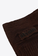 Miu Miu  Silk-Blend Socks with Logo MCZ522OOO177G/R_MIU-F0324