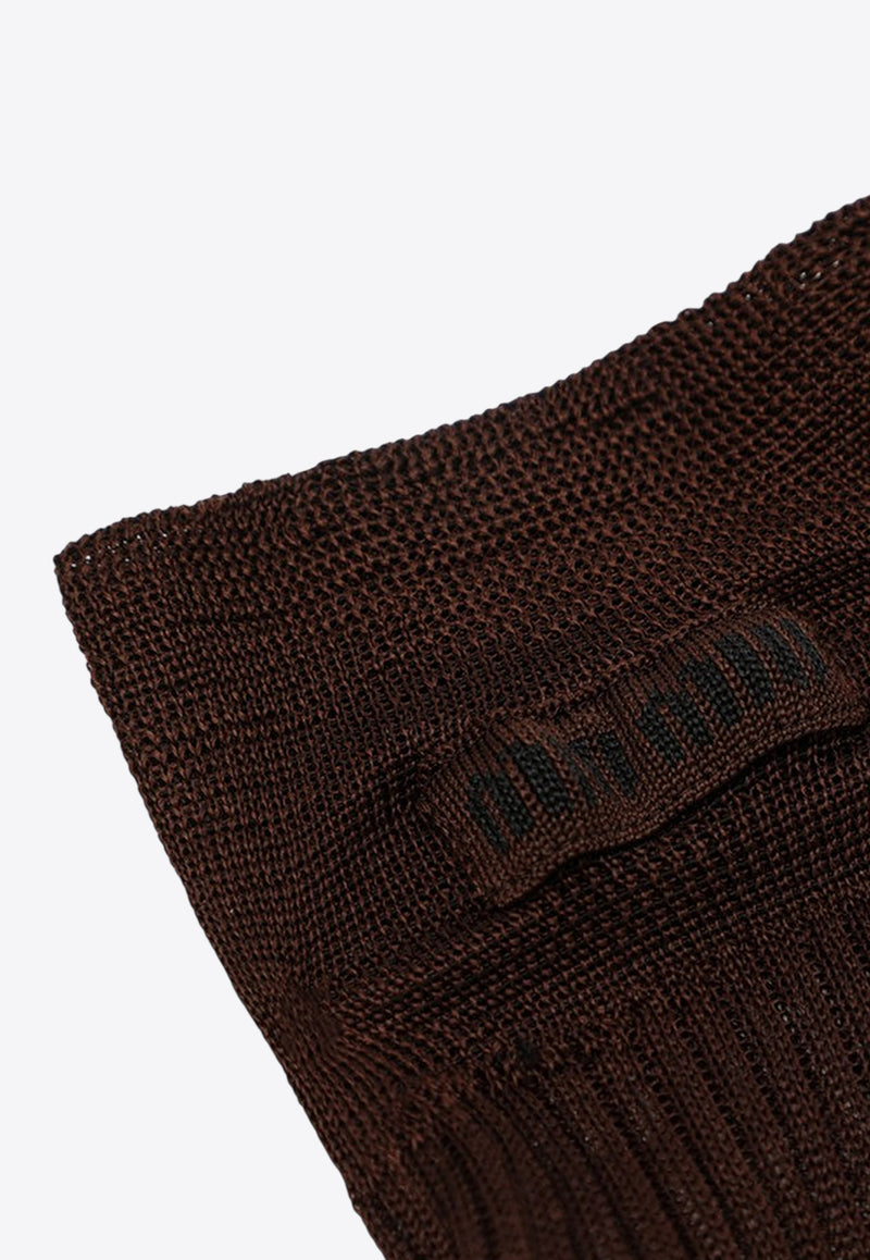 Miu Miu  Silk-Blend Socks with Logo MCZ522OOO177G/R_MIU-F0324