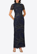 AIDAN MATTOX Beaded Maxi Dress Navy MD1E209829_NAVY
