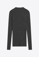 Brunello Cucinelli V-neck Wool Sweater Gray MD998VB702WO_CUCIN-C001