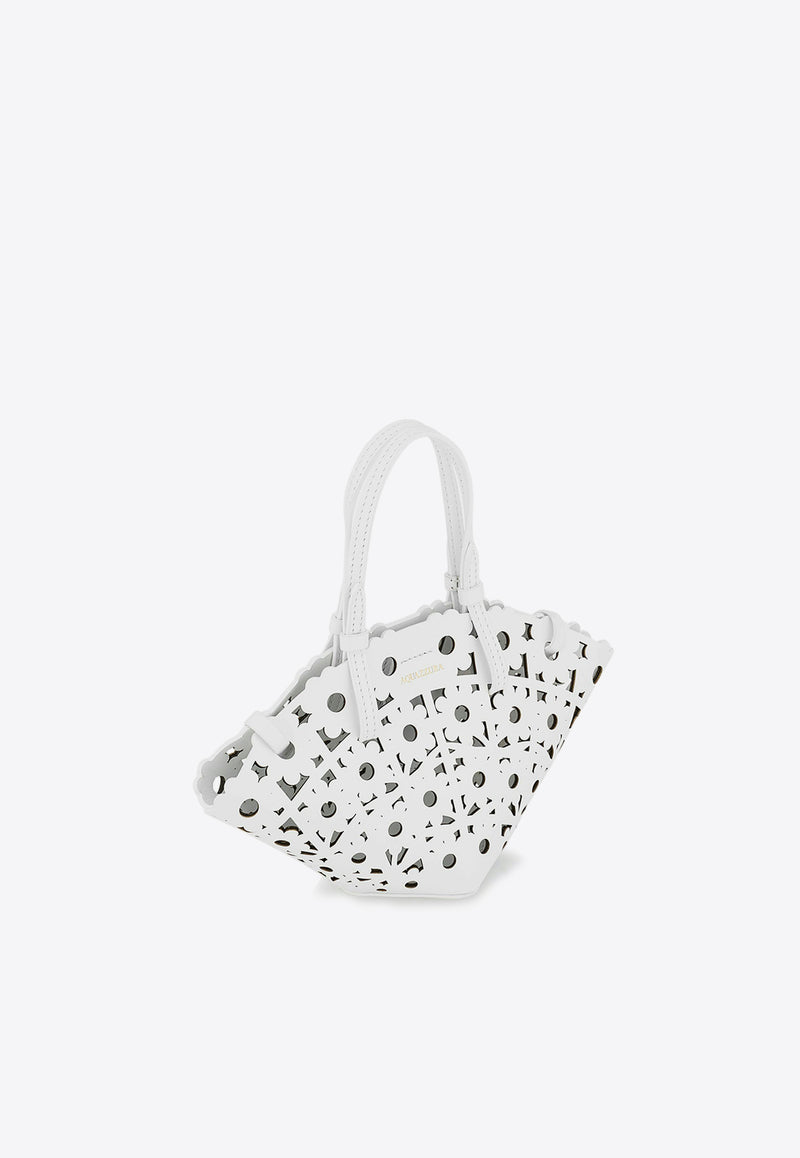 Aquazzura Mini Daisy Leather Tote Bag MDYMTOT0-CALFFF WHITE