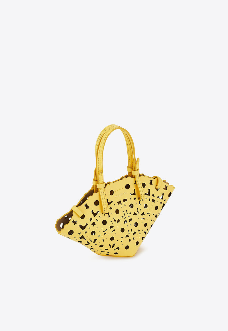 Aquazzura Mini Daisy Leather Tote Bag MDYMTOT0-CALLIM LIMONCELLO